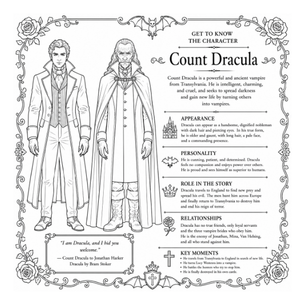 Dracula: The Complete Gothic Story Colouring Book