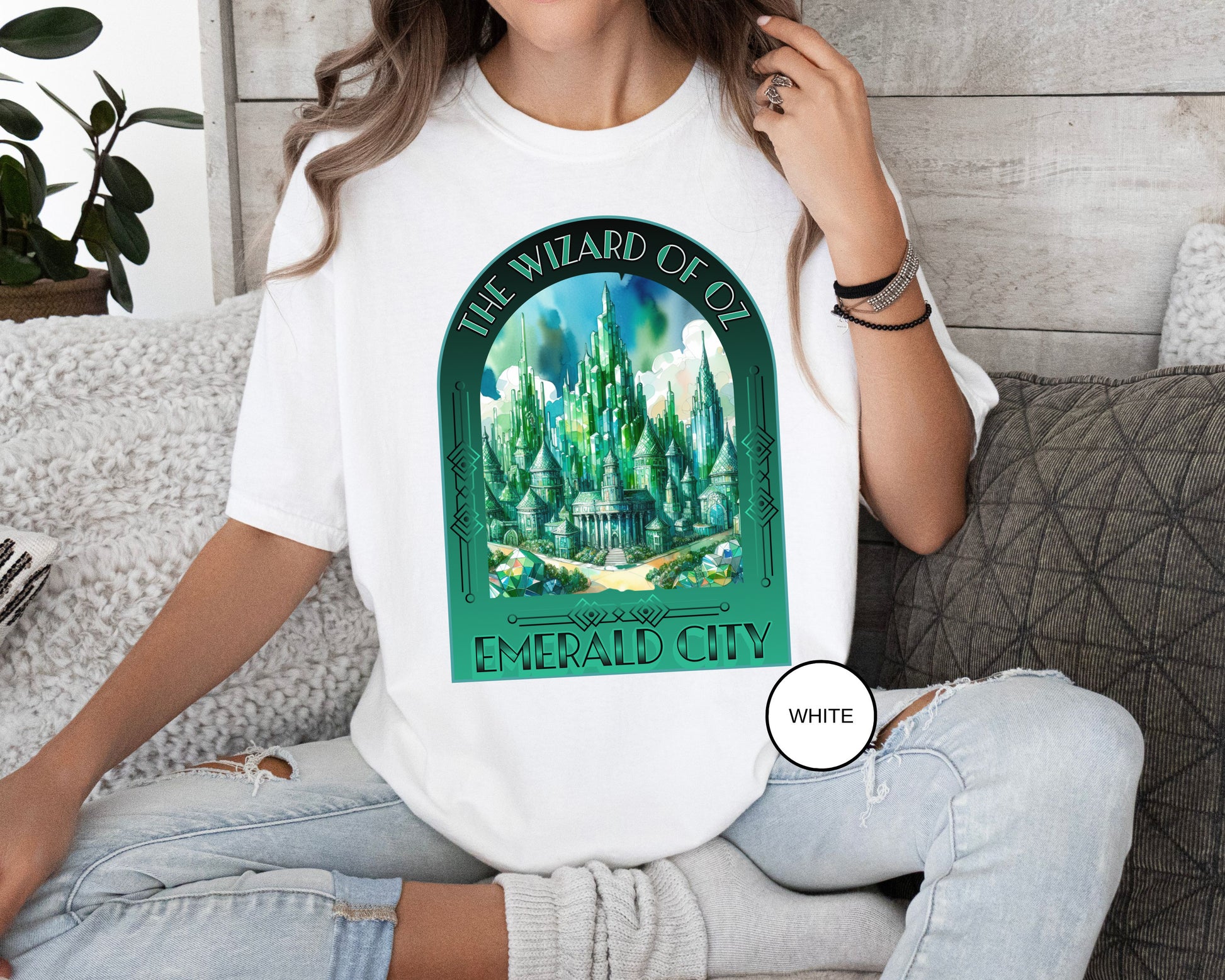 Emerald City T-Shirt, Wizard of Oz Tee, Garment-Dyed Unisex Shirt, Magical T-Shirt, Fantasy Apparel, Gifts for Broadway and Theatre Fans T-Shirt Printify   