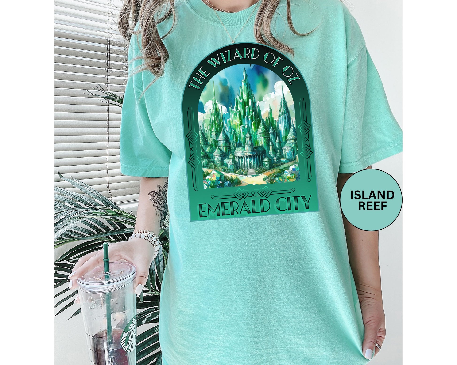 Emerald City T-Shirt, Wizard of Oz Tee, Garment-Dyed Unisex Shirt, Magical T-Shirt, Fantasy Apparel, Gifts for Broadway and Theatre Fans T-Shirt Printify   