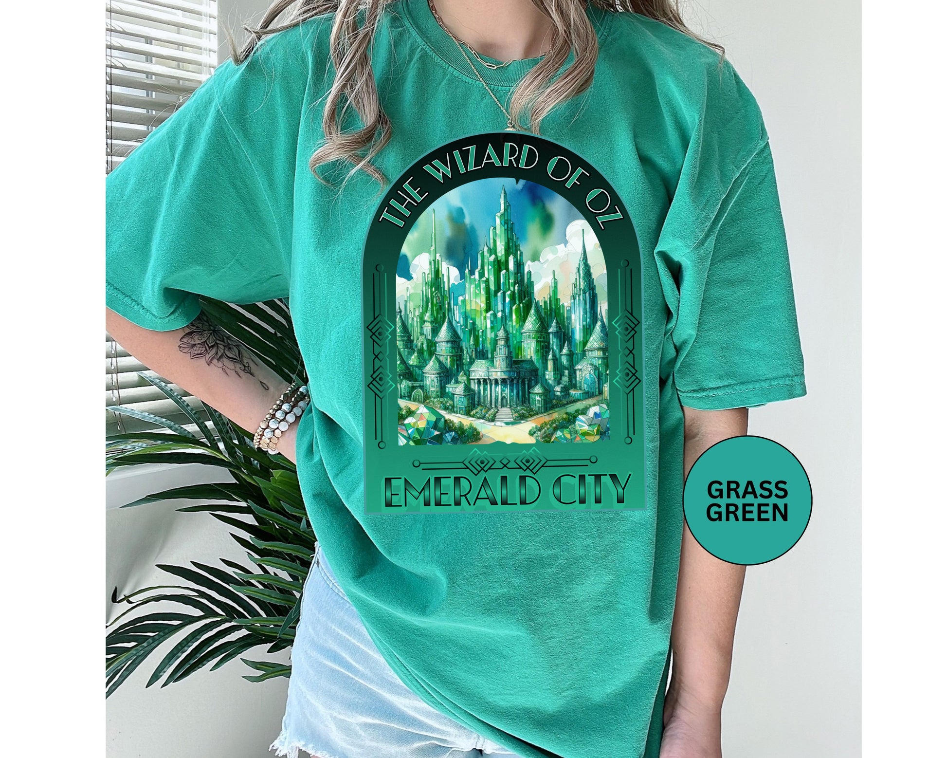 Emerald City T-Shirt, Wizard of Oz Tee, Garment-Dyed Unisex Shirt, Magical T-Shirt, Fantasy Apparel, Gifts for Broadway and Theatre Fans T-Shirt Printify   