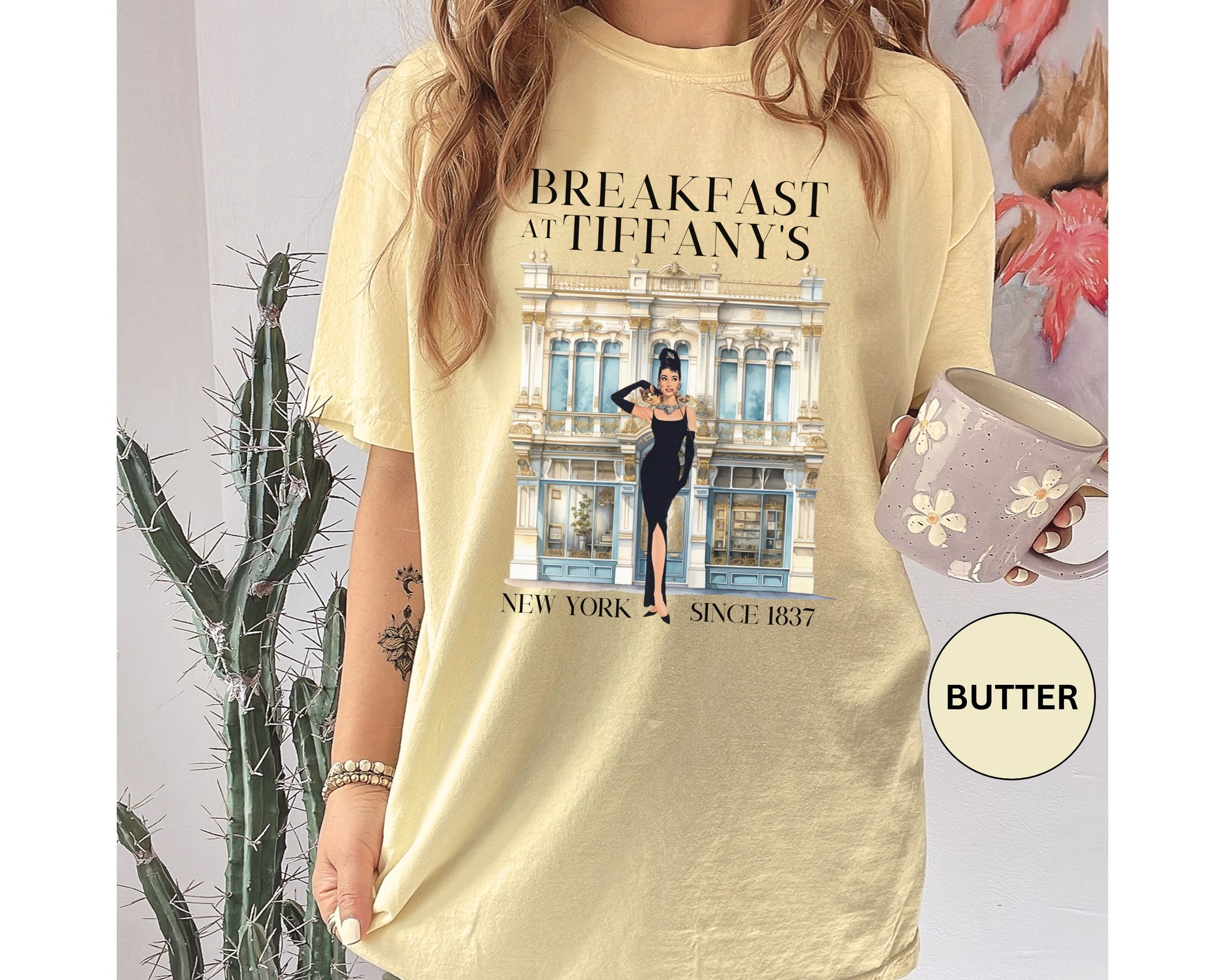 Breakfast at Tiffany's Inspired Unisex T-Shirt, Vintage Style Tee, Movie Lover Gift, NYC Fashion Shirt, Retro Graphic Tee T-Shirt Printify   