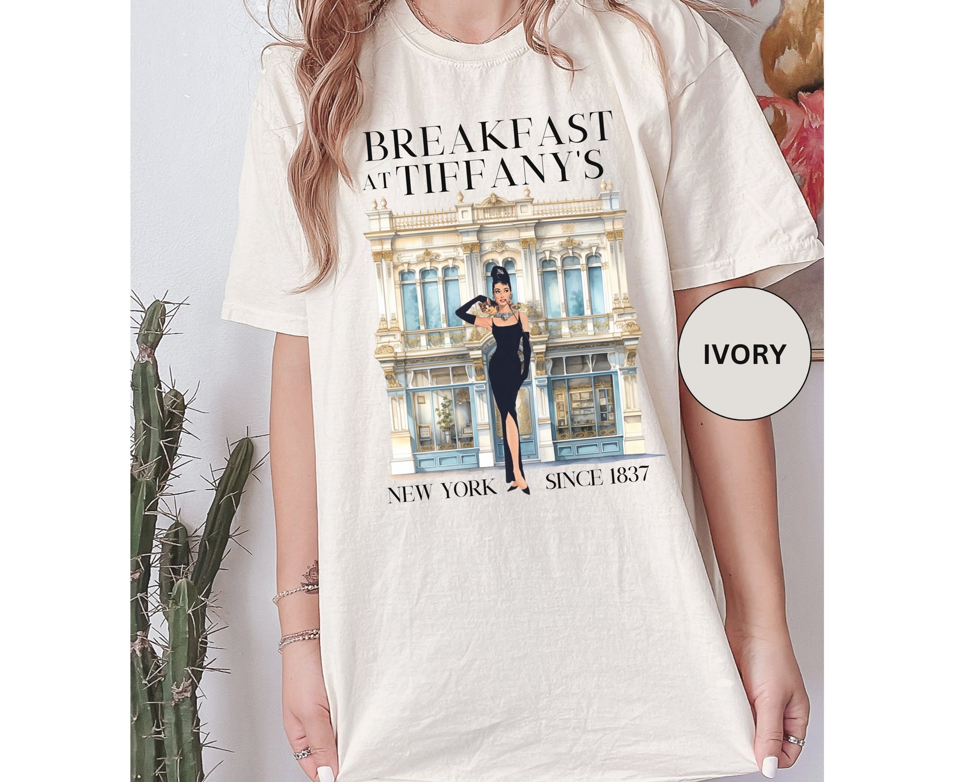 Breakfast at Tiffany's Inspired Unisex T-Shirt, Vintage Style Tee, Movie Lover Gift, NYC Fashion Shirt, Retro Graphic Tee T-Shirt Printify   