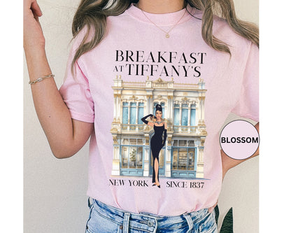 Breakfast at Tiffany's Inspired Unisex T-Shirt, Vintage Style Tee, Movie Lover Gift, NYC Fashion Shirt, Retro Graphic Tee T-Shirt Printify   