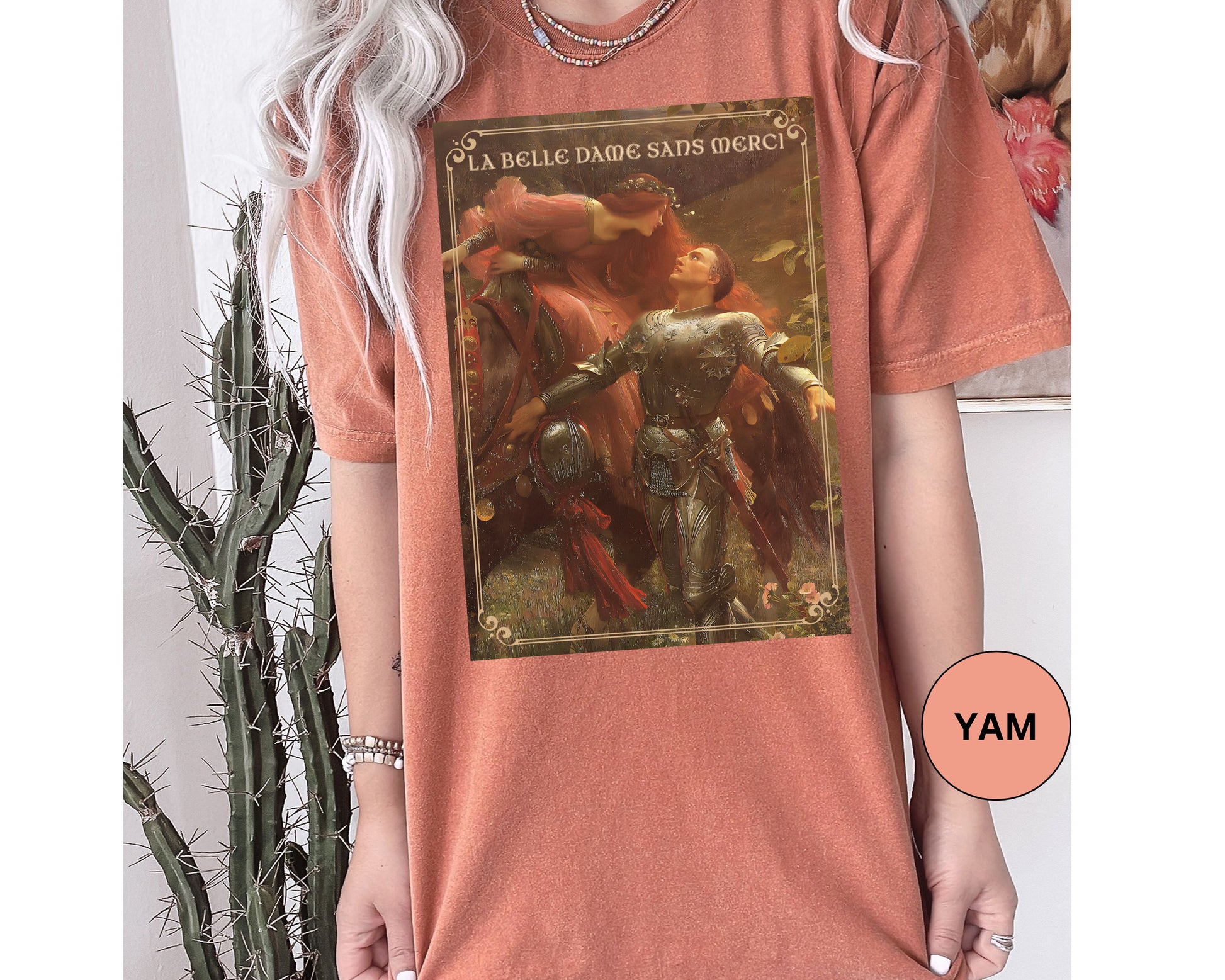 La Belle Dame Sans Merci Print T-Shirt Renaissance Renfaire Theme Merch Perfect Comfortable Medieval Festival Shirt Art History Lover Gift T-Shirt Printify