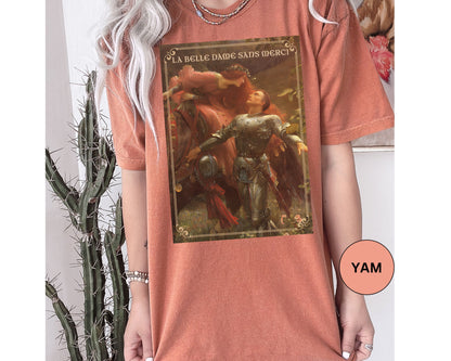 La Belle Dame Sans Merci Print T-Shirt Renaissance Renfaire Theme Merch Perfect Comfortable Medieval Festival Shirt Art History Lover Gift T-Shirt Printify