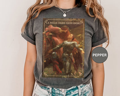 La Belle Dame Sans Merci Print T-Shirt Renaissance Renfaire Theme Merch Perfect Comfortable Medieval Festival Shirt Art History Lover Gift T-Shirt Printify