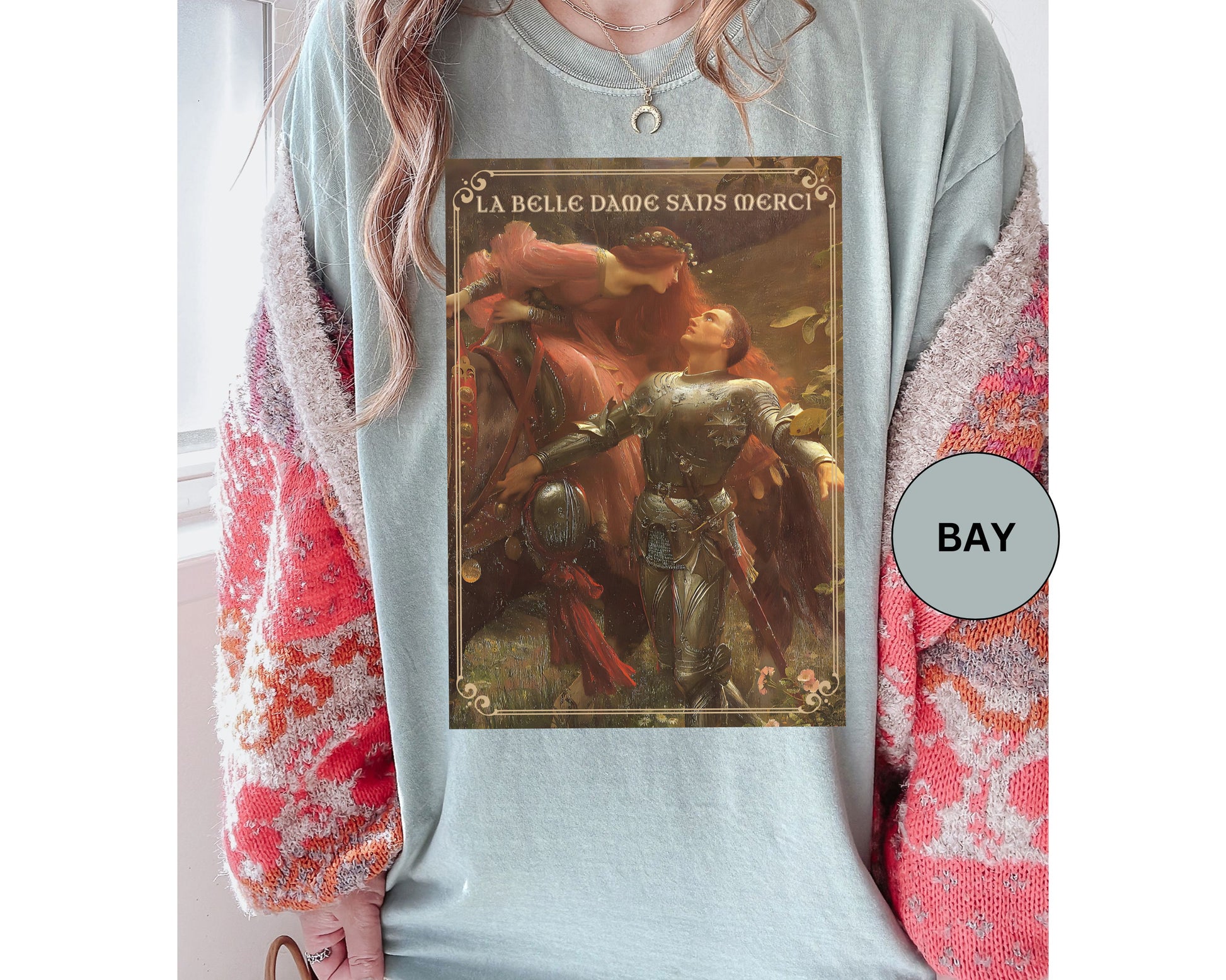 La Belle Dame Sans Merci Print T-Shirt Renaissance Renfaire Theme Merch Perfect Comfortable Medieval Festival Shirt Art History Lover Gift T-Shirt Printify
