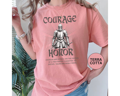 Medieval Knight Courage and Honor T-shirt Renfaire Renaissance Fair Comfortable Festival Tee Perfect Gift for History Lovers Ren-faire Gift T-Shirt Printify