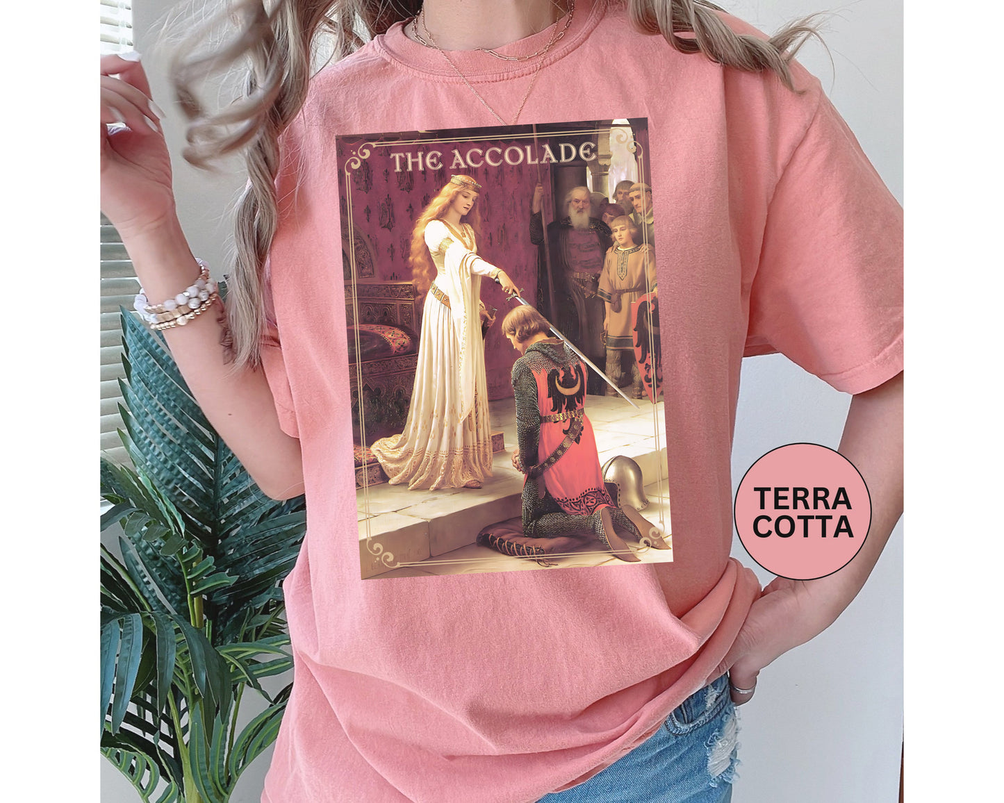 Renaissance The Accolade Print T-Shirt King Arthur And His Knights Renfaire Theme Gift Comfortable Medieval Festival Shirt Art Lover Gift T-Shirt Printify
