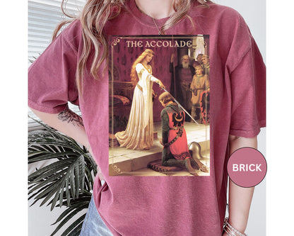 Renaissance The Accolade Print T-Shirt King Arthur And His Knights Renfaire Theme Gift Comfortable Medieval Festival Shirt Art Lover Gift T-Shirt Printify