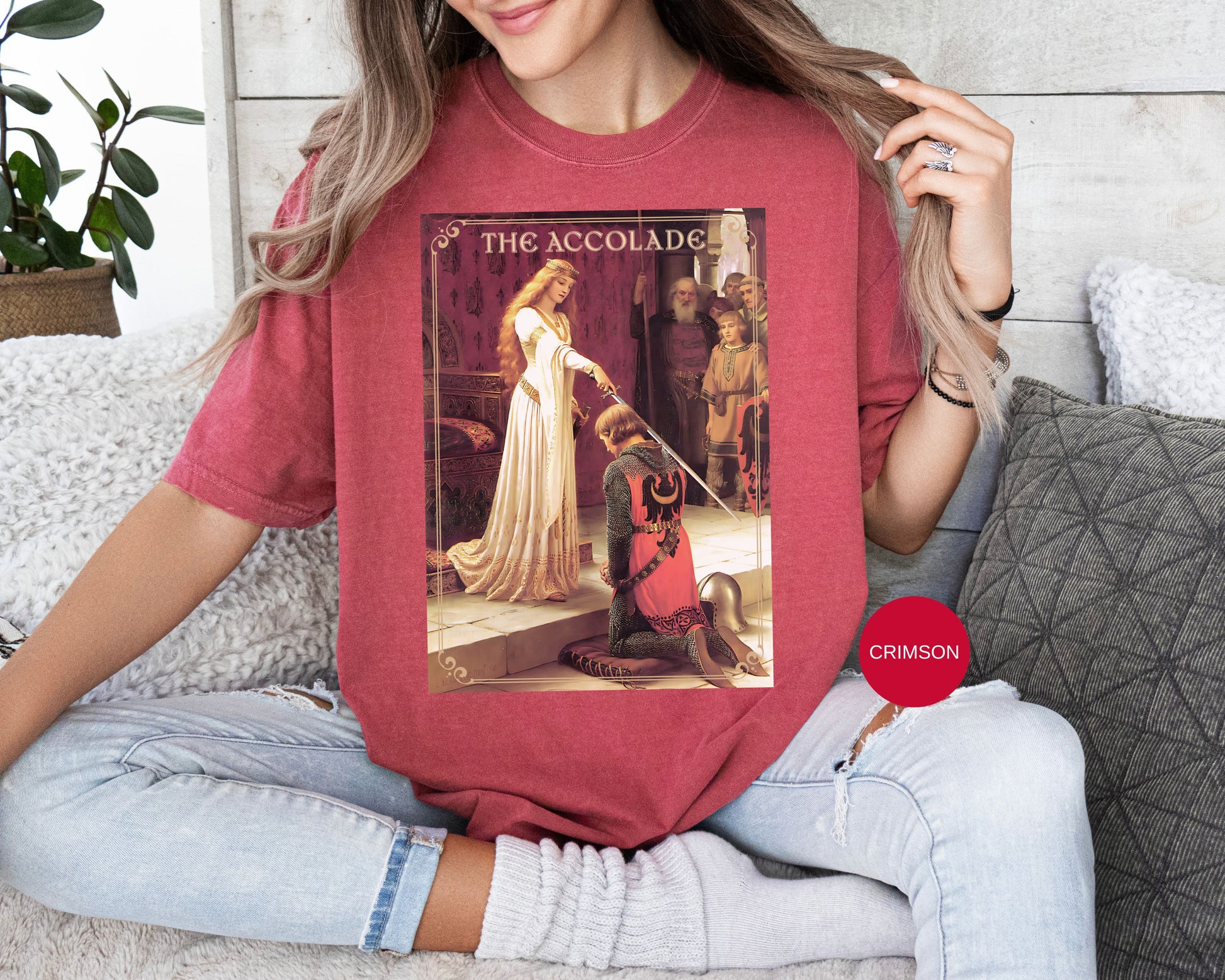 Renaissance The Accolade Print T-Shirt King Arthur And His Knights Renfaire Theme Gift Comfortable Medieval Festival Shirt Art Lover Gift T-Shirt Printify
