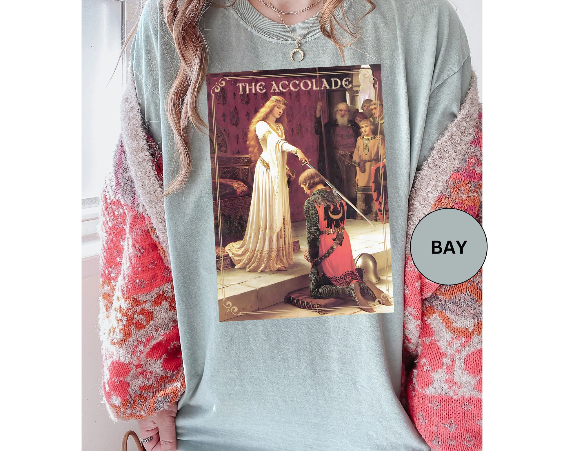 Renaissance The Accolade Print T-Shirt King Arthur And His Knights Renfaire Theme Gift Comfortable Medieval Festival Shirt Art Lover Gift T-Shirt Printify