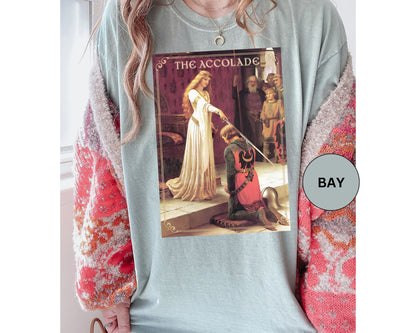Renaissance The Accolade Print T-Shirt King Arthur And His Knights Renfaire Theme Gift Comfortable Medieval Festival Shirt Art Lover Gift T-Shirt Printify