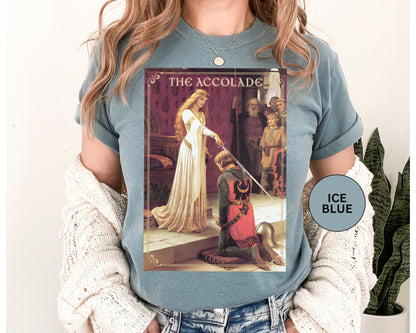 Renaissance The Accolade Print T-Shirt King Arthur And His Knights Renfaire Theme Gift Comfortable Medieval Festival Shirt Art Lover Gift T-Shirt Printify