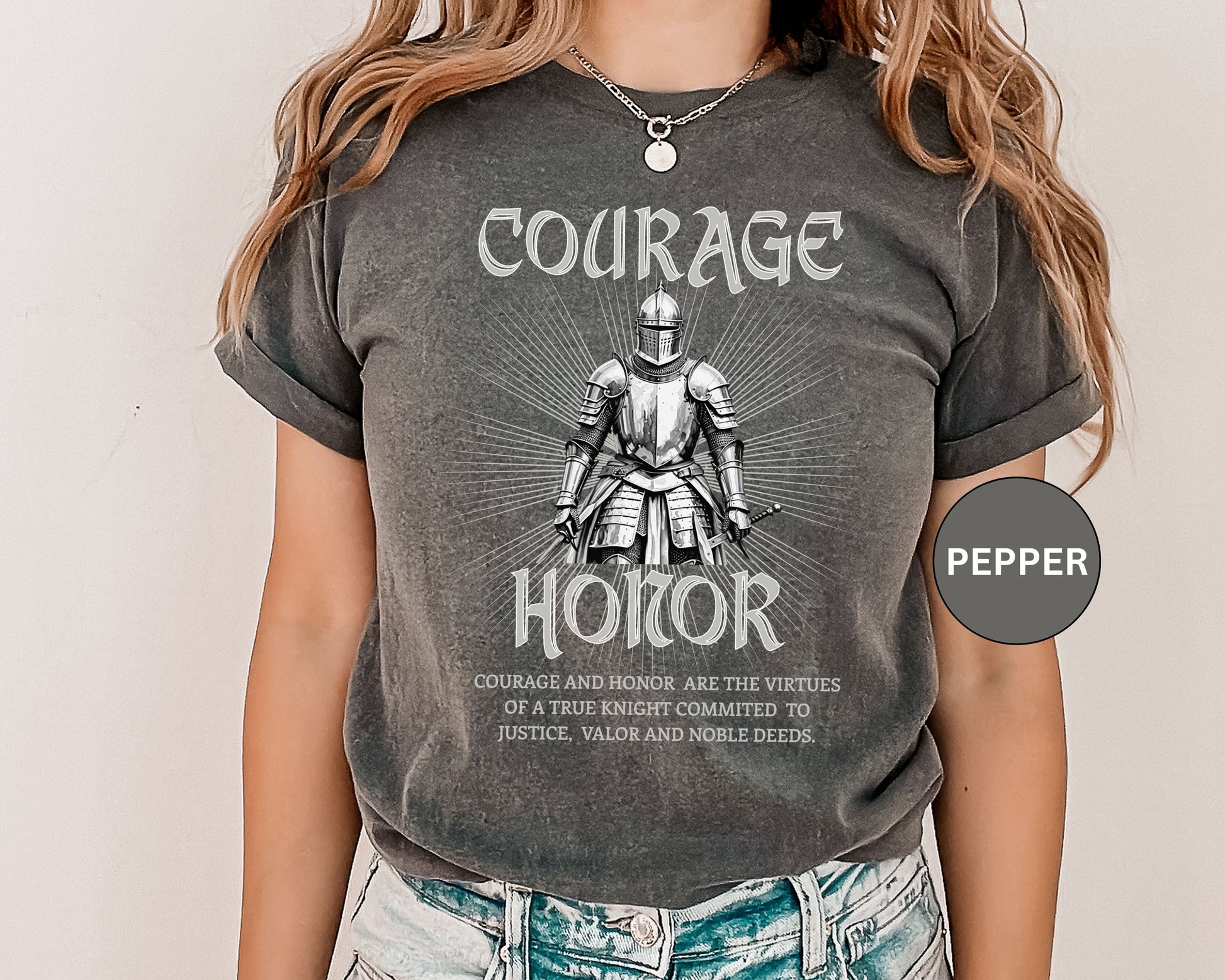 Medieval Knight Courage and Honor T-shirt Renfaire Renaissance Fair Comfortable Festival Tee Perfect Gift for History Lovers Ren-faire Gift T-Shirt Printify