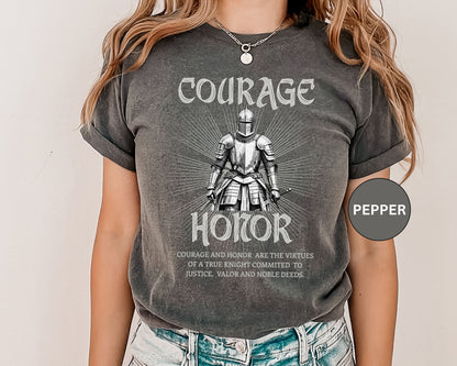 Medieval Knight Courage and Honor T-shirt Renfaire Renaissance Fair Comfortable Festival Tee Perfect Gift for History Lovers Ren-faire Gift T-Shirt Printify