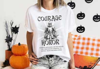 Medieval Knight Courage and Honor T-shirt Renfaire Renaissance Fair Comfortable Festival Tee Perfect Gift for History Lovers Ren-faire Gift T-Shirt Printify