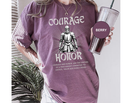Medieval Knight Courage and Honor T-shirt Renfaire Renaissance Fair Comfortable Festival Tee Perfect Gift for History Lovers Ren-faire Gift T-Shirt Printify