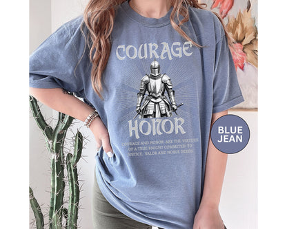 Medieval Knight Courage and Honor T-shirt Renfaire Renaissance Fair Comfortable Festival Tee Perfect Gift for History Lovers Ren-faire Gift T-Shirt Printify
