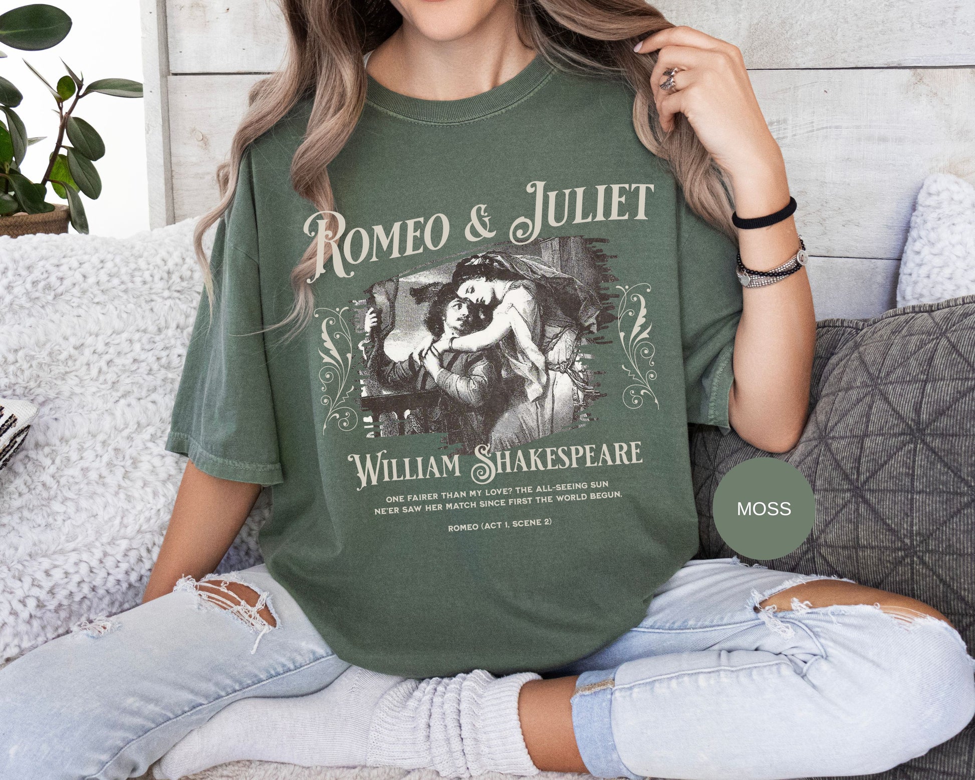 Romeo And Juliet TShirt Gift For William Shakespeare Fan Theatre Lovers Shirt Dark Academia Gift Bookish Merch Playwrite Actor Gift T-Shirt Printify   