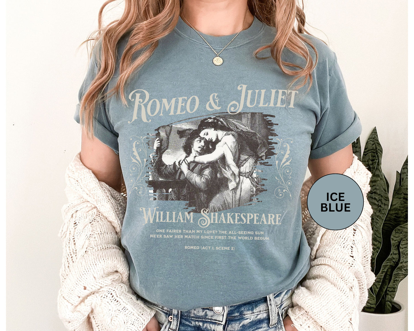 Romeo And Juliet TShirt Gift For William Shakespeare Fan Theatre Lovers Shirt Dark Academia Gift Bookish Merch Playwrite Actor Gift T-Shirt Printify   