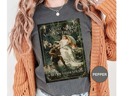 A Midsummer Niight's Dream TShirt William Shakespeare Fan Gift Theatre Lovers Shirt Dark Academia Gift Bookish Merch Playwrite Actor Gift T-Shirt Printify   