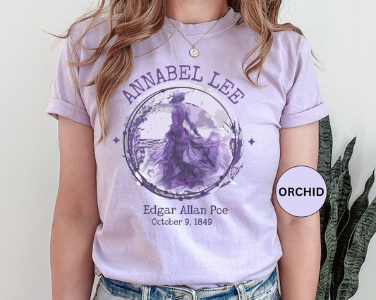 Edgar Allan Poe Annabel Lee Haunting Graphic Design Unisex Garment-Dyed T-shirt T-Shirt Printify