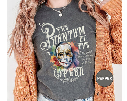 The Phantom Of The Opera Tshirt Broadway Musical Lover Broadway Theatre Lover Gift For Birthday Christmas Retro 80's Paris Opera House Shirt T-Shirt Printify   