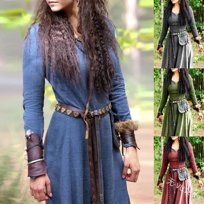 The Ashera Medieval Dress Renaissance Long Sleeve Gown Fairy Elven Dress Jenny Meadow